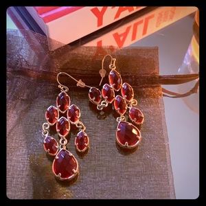 Kendra Scott Rare red chandelier earrings.